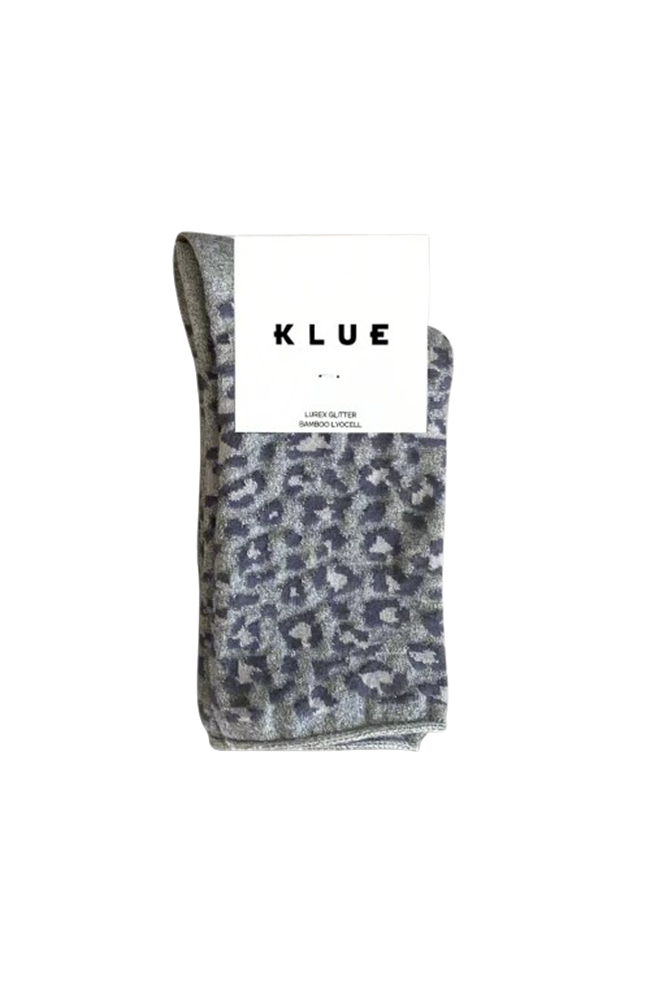 Glitter Lurex Socks - Leopard Grey