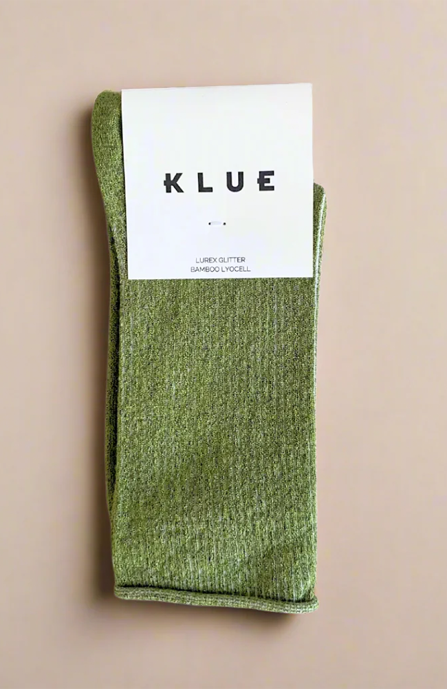 Glitter Lurex Socks - Olive