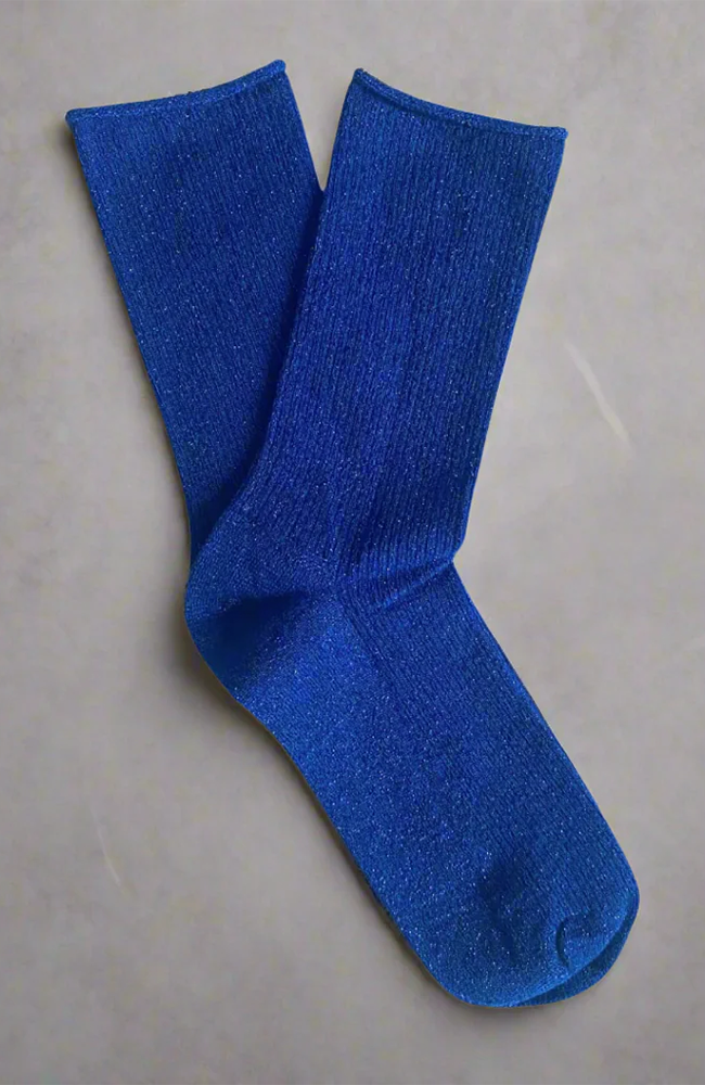 Glitter Lurex Socks - Electric Blue