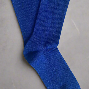 Glitter Lurex Socks - Electric Blue
