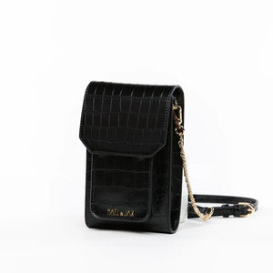 Paloma Leather Bag - Black Croc