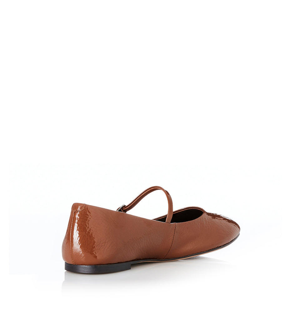 Pierce Ballet - Tan Crinkle Patent