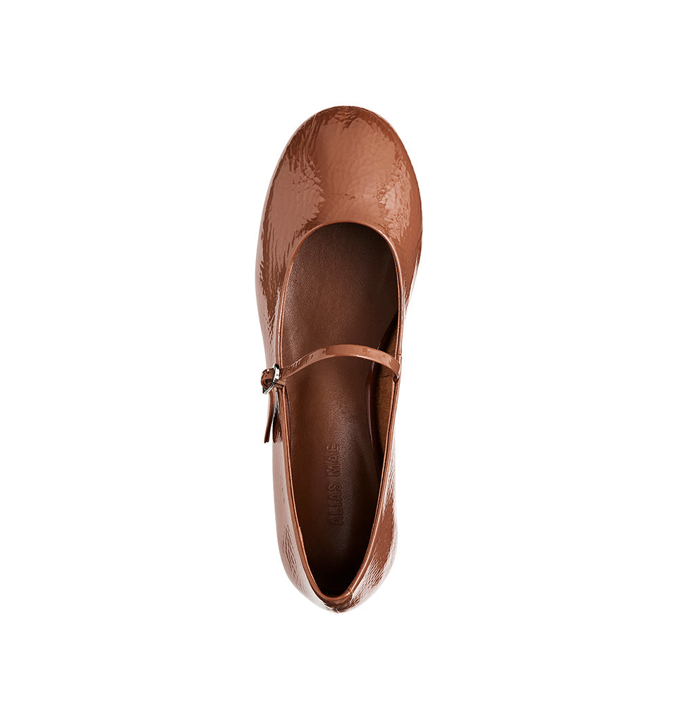 Pierce Ballet - Tan Crinkle Patent