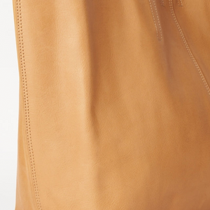 Unlined Leather Tote - Tan