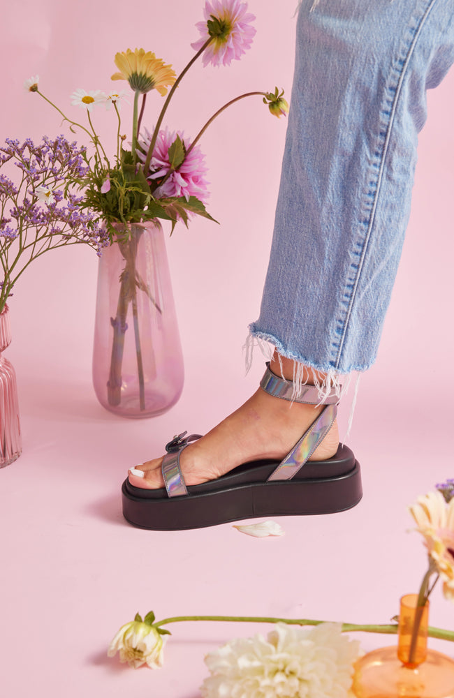 Ophelia Flatform Sandal - Pewter