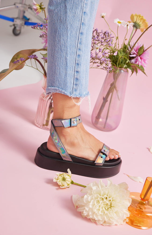 Ophelia Flatform Sandal - Pewter