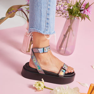 Ophelia Flatform Sandal - Pewter