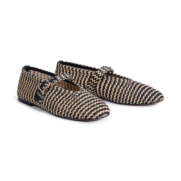 Santalum Mary Jane - Black Raffia