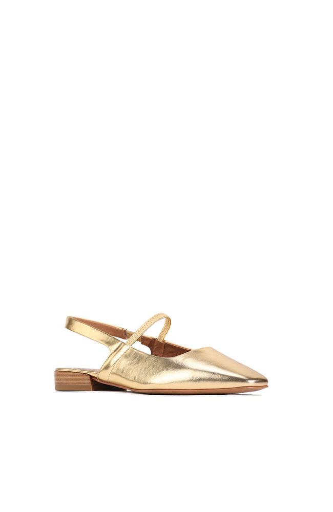 Sonu Slingback Pointed Flat - Gold