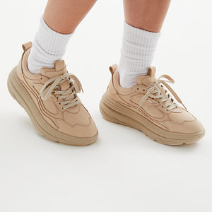 Thea Trainer - Nude Nubuk Leather