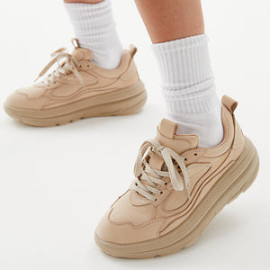 Thea Trainer - Nude Nubuk Leather