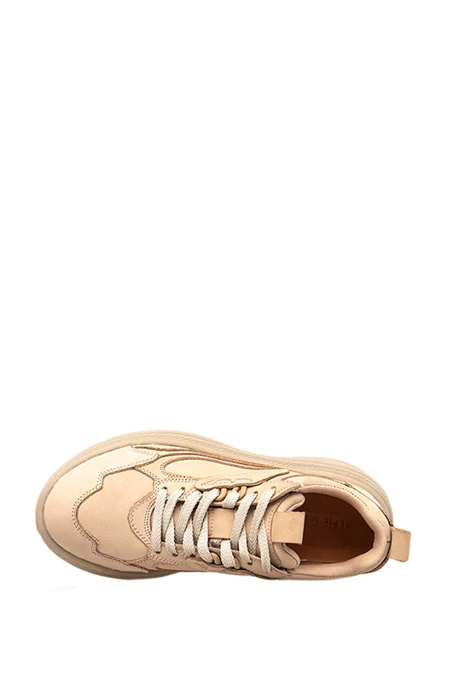 Thea Trainer - Nude Nubuk Leather