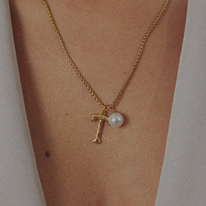 Pearl Letter T Necklace