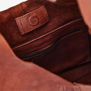Unlined Slouchy Bag - Cognac
