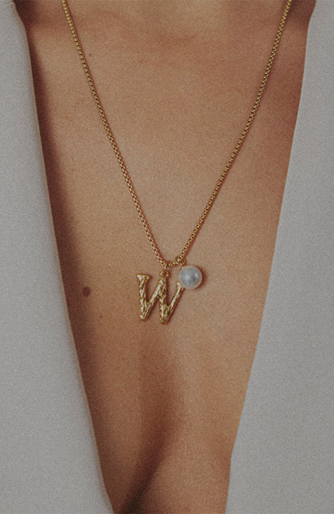 Pearl Letter W Necklace