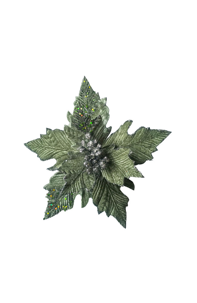 Poinsettia Emerald Green Clip