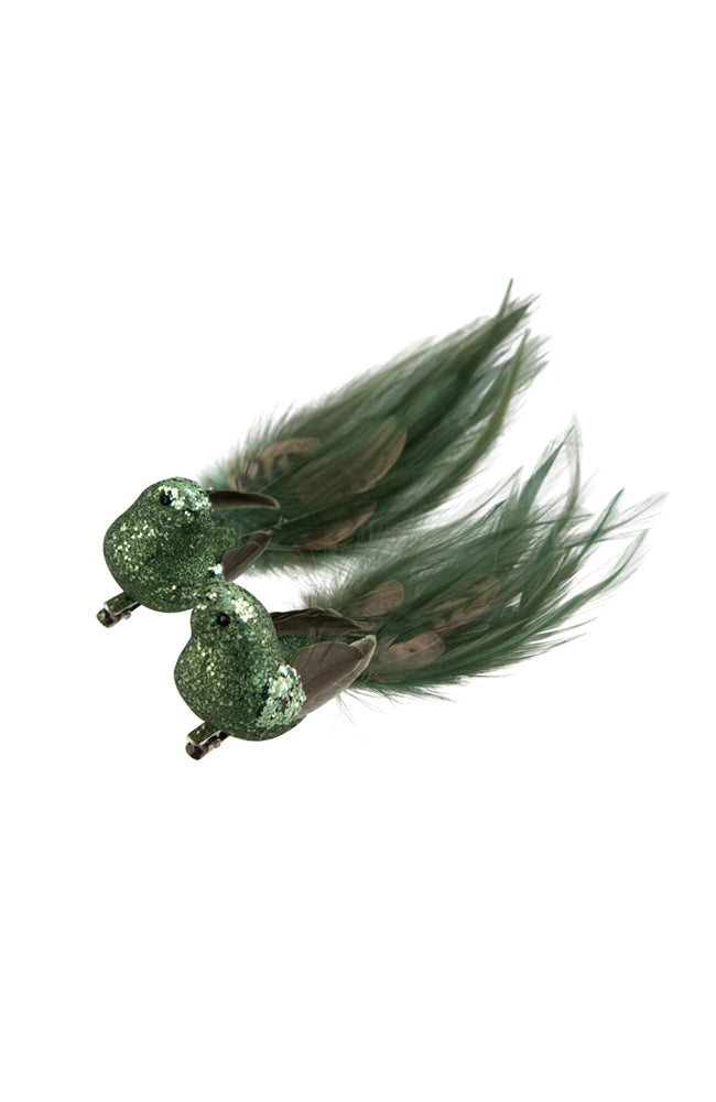 Feather Bird Clip - Sage Green