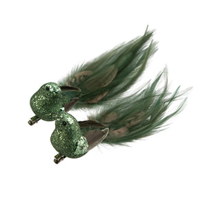 Feather Bird Clip - Sage Green