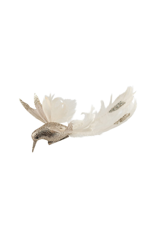Feather Hummingbird Clip - Champagne