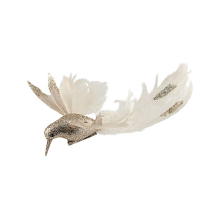 Feather Hummingbird Clip - Champagne