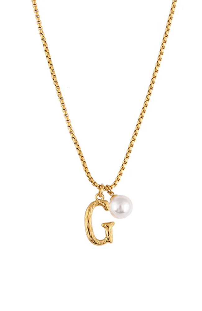 Pearl Letter G Necklace