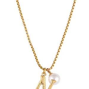 Pearl Letter N Necklace