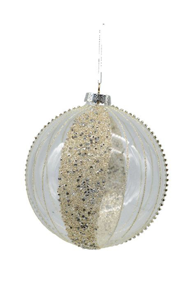 Clear Silver Encrusted Ball