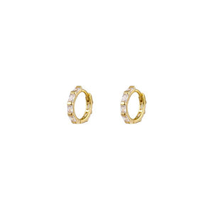 Baguette Huggie Earrings - Gold