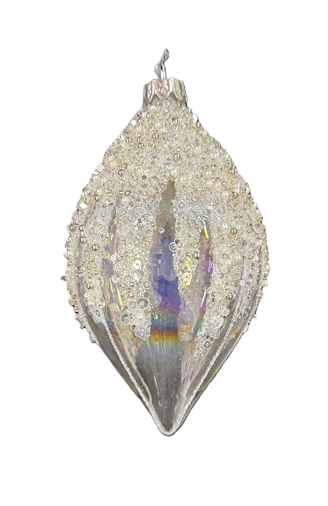 Crystal Long Drop Bauble White/Pearl