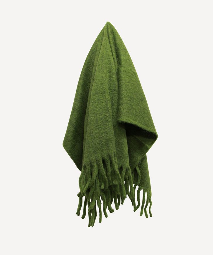 Sage Green Fringed Throw