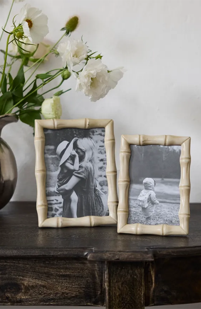 Faux Bamboo Frame 4x6- Cream