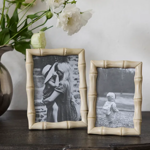 Faux Bamboo Frame 4x6- Cream