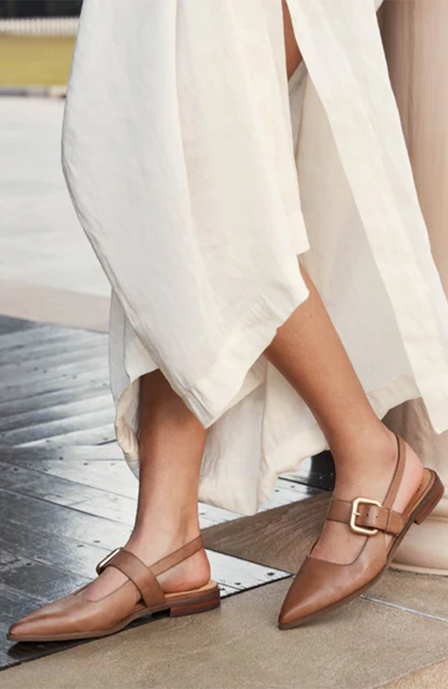 Goldie Slingback Flats- Pecan