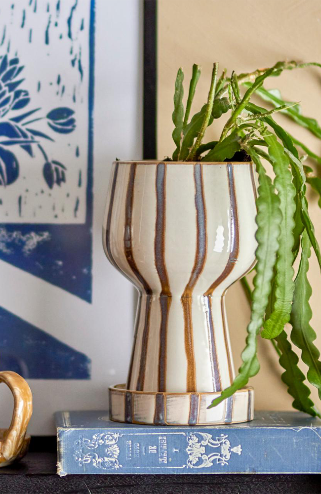Agna Flowerpot - Brown, Stoneware