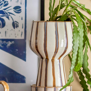 Agna Flowerpot - Brown, Stoneware