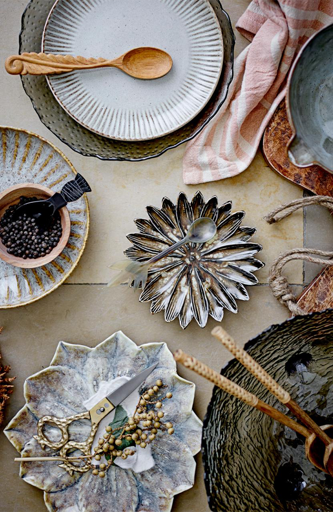 Fleur Pasta Plate - Nature, Stoneware