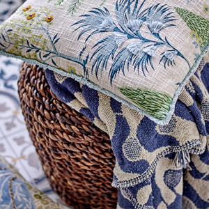 Santena Throw - Blue, Recycled Cotton