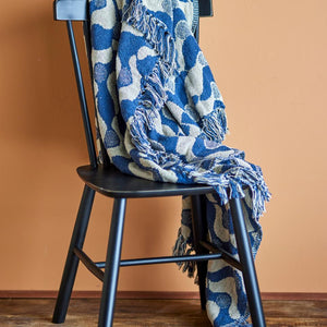 Santena Throw - Blue, Recycled Cotton