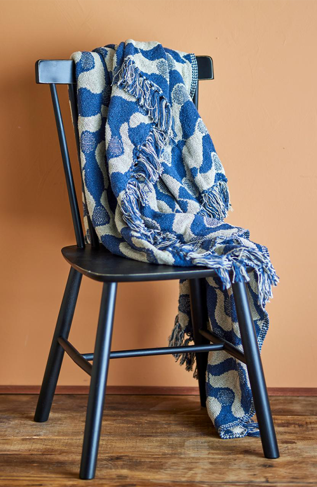Santena Throw - Blue, Recycled Cotton