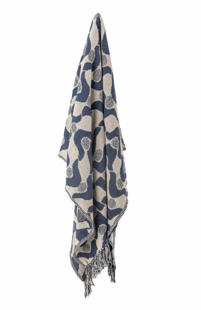 Santena Throw - Blue, Recycled Cotton