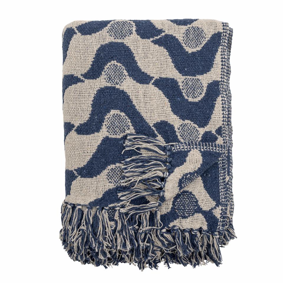 Santena Throw - Blue, Recycled Cotton