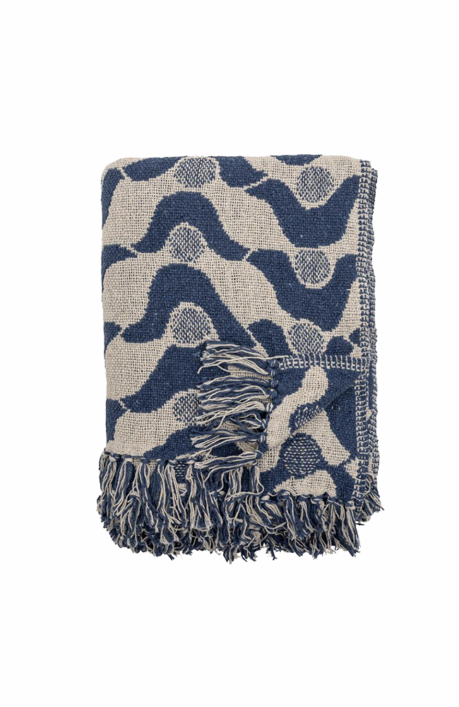 Santena Throw - Blue, Recycled Cotton
