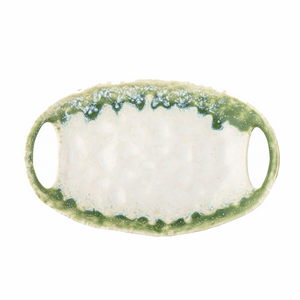 Prim Serving Plate - Green, Stoneware Small