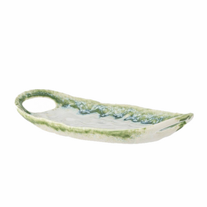Prim Serving Plate - Green, Stoneware Small