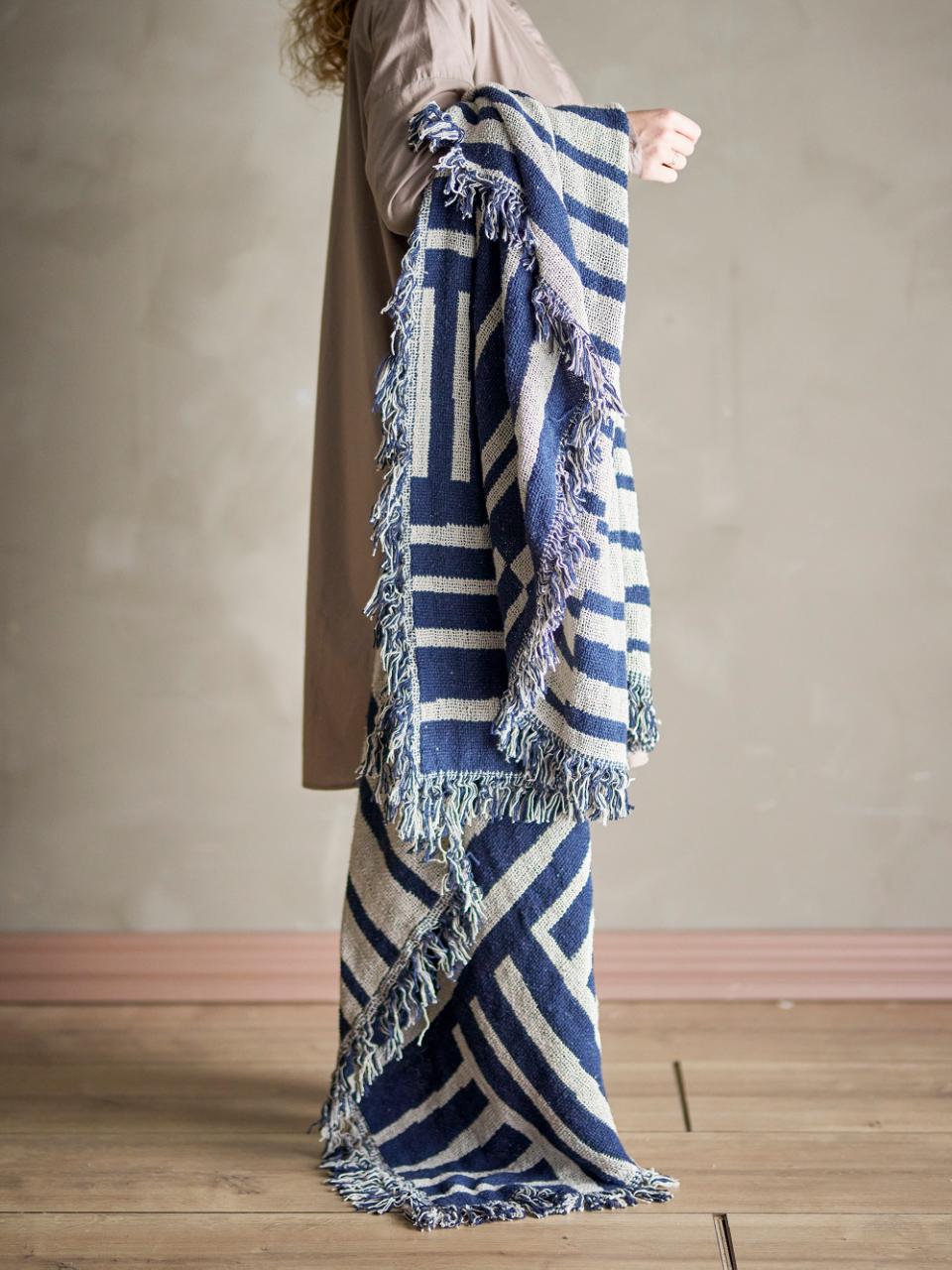 Frankie Throw - Blue, Recycled Cotton