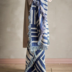 Frankie Throw - Blue, Recycled Cotton