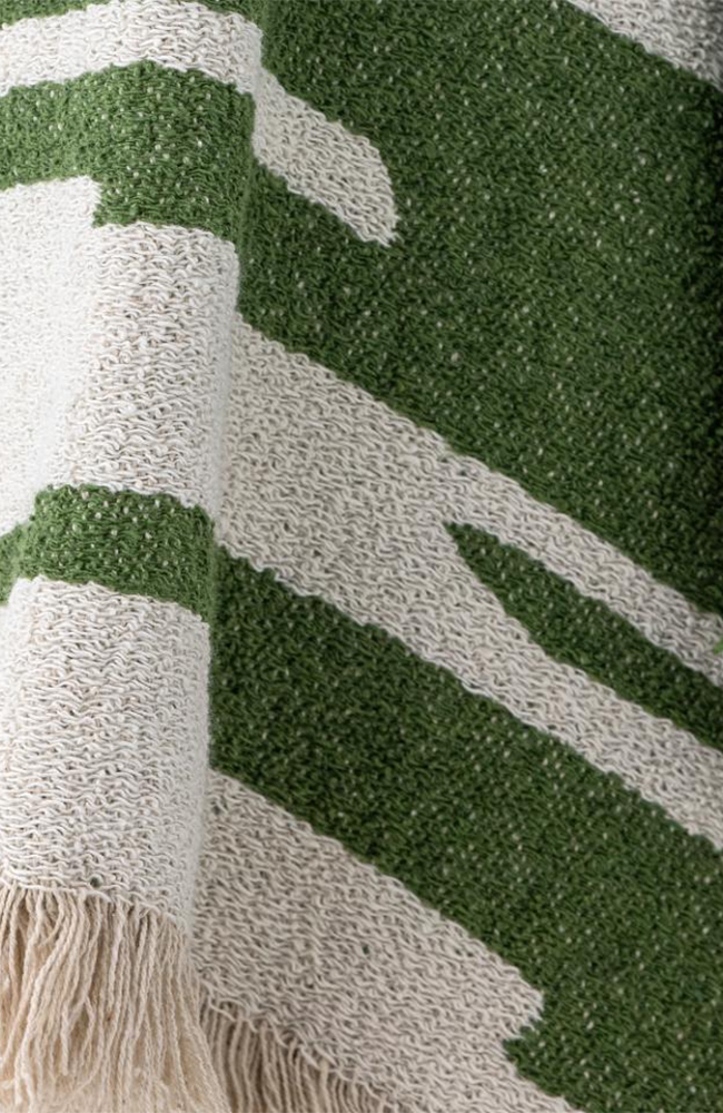 Haxby Throw - Green, Recycled Cotton