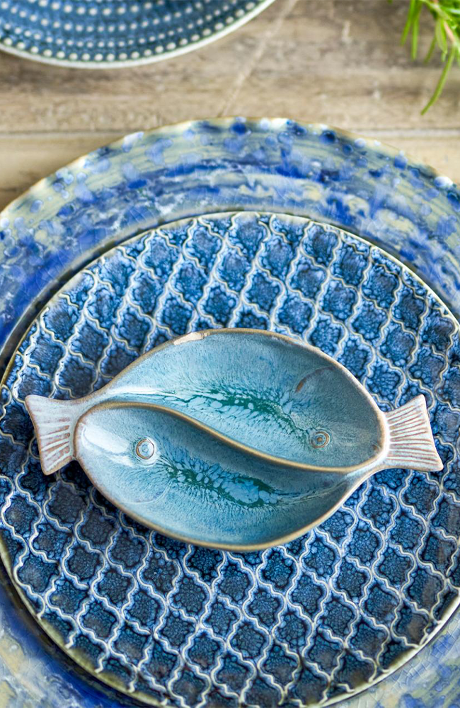 Mei Serving Plate - Blue, Stoneware