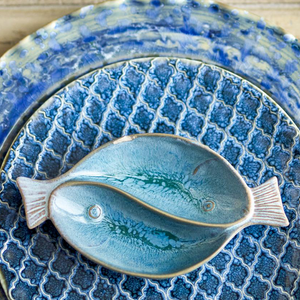 Mei Serving Plate - Blue, Stoneware