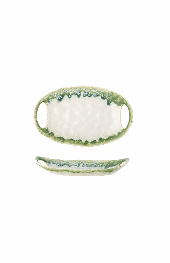 Prim Serving Plate - Green, Stoneware Small